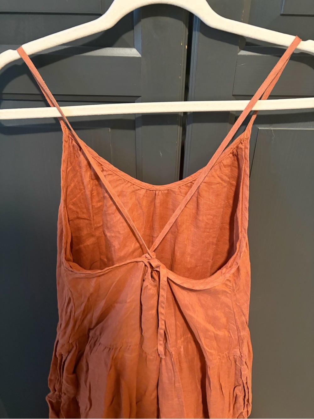 Tiered Spaghetti Strap Maxi Dress - Rust Orange - Picture 2 of 2
